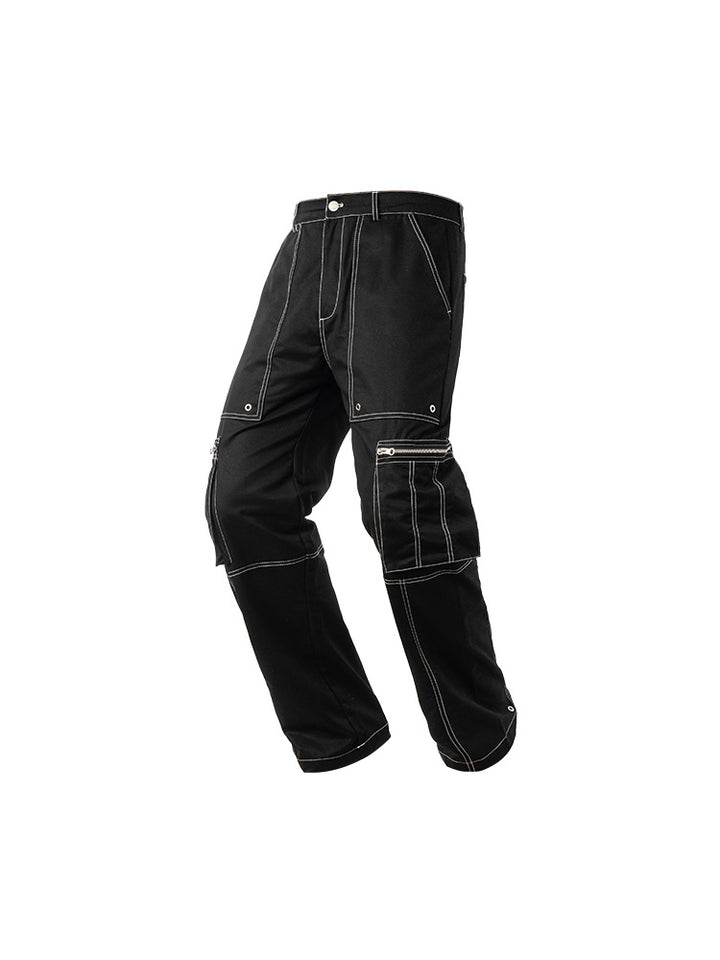 Deconstructed Cargo Men's Straight Wide Leg Pants
