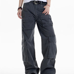 Multi-pocket Cargo Pants Women's Loose Wide Leg Straight Casual Pants