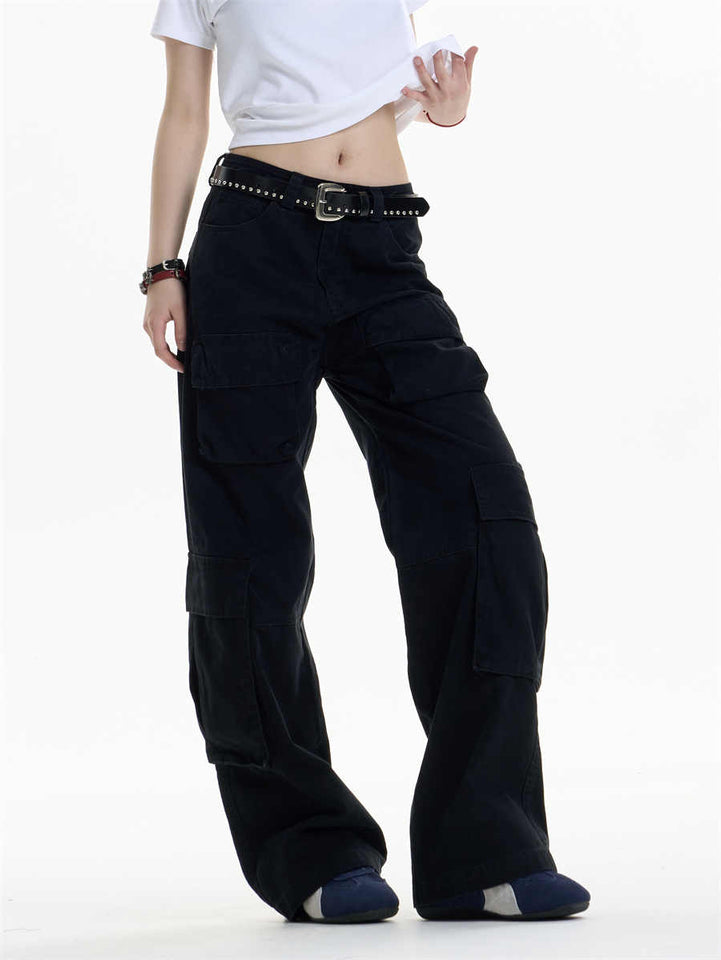 Multi-pocket Cargo Pants Women's Loose Wide Leg Straight Casual Pants