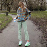 Vintage Stripe Knitwear Top Women's Long-sleeved Vintage Sweater