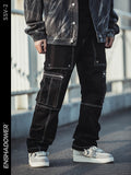 Deconstructed Cargo Men's Straight Wide Leg Pants