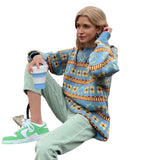 Vintage Stripe Knitwear Top Women's Long-sleeved Vintage Sweater